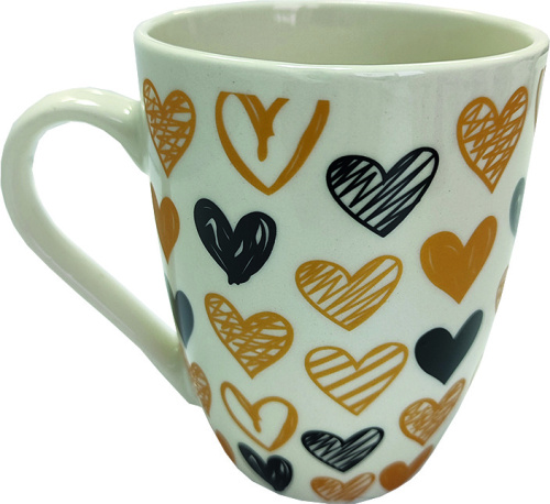 Кружка керамика Сердечки 360мл EA021